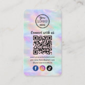 Carte De Visite Connectez-Vous Avec Nous Iridescente Opal Code QR  (Devant)