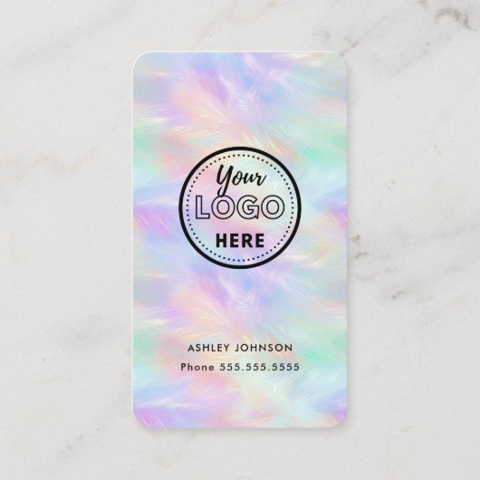 Carte De Visite Connectez-Vous Avec Nous Iridescente Opal Code QR  (Dos)