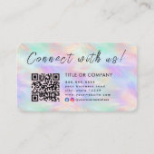 Carte De Visite Connectez-vous avec nous Iridescente Opal Stylish  (Devant)