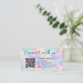 Carte De Visite Connectez-vous avec nous Iridescente Opal Stylish  (Debout devant)