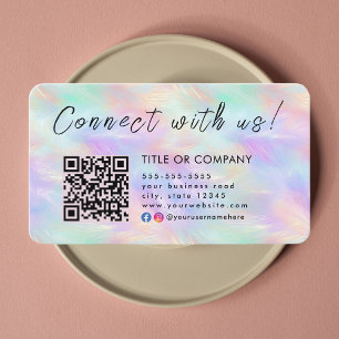 Carte De Visite Connectez-vous avec nous Iridescente Opal Stylish 