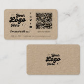 Carte De Visite Connectez-Vous Avec Nous Kraft Social Media QR Cod (Devant / Derrière)