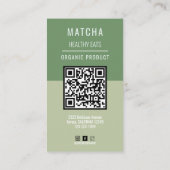 Carte De Visite Connectez-vous avec nous | Logo de thé vert QR Cod (Dos)