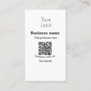 Carte De Visite Connectez-vous avec nous logo entreprise QR nom de