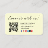 Carte De Visite Connectez-vous avec nous Logo Qr Code Social Media (Devant)