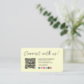 Carte De Visite Connectez-vous avec nous Logo Qr Code Social Media (Debout devant)