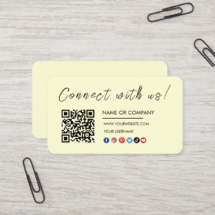 Carte De Visite Connectez-vous avec nous Logo Qr Code Social Media