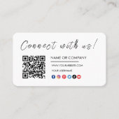 Carte De Visite Connectez-vous avec nous Logo Qr Code Social Media (Devant)