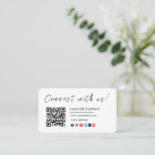 Carte De Visite Connectez-vous avec nous Logo Qr Code Social Media (Debout devant)