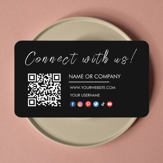 Carte De Visite Connectez-vous avec nous Logo Qr Code Social Media