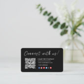 Carte De Visite Connectez-vous avec nous Logo Qr Code Social Media (Debout devant)