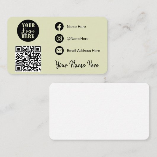 Carte De Visite Connectez-vous avec nous | Médias sociaux QR (Devant / Derrière)