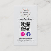 Carte De Visite Connectez-vous avec nous | Médias sociaux QR Code  (Devant)