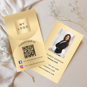 Carte De Visite Connectez-vous avec nous or photo Qr prime des méd