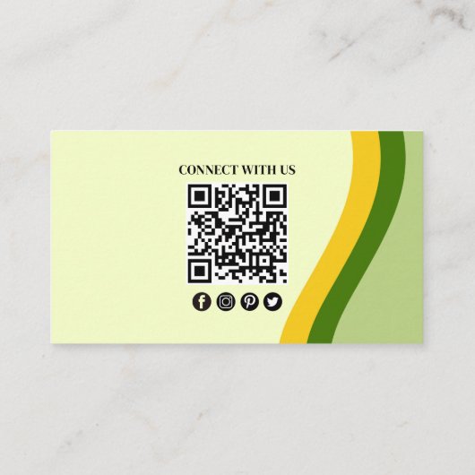 Carte De Visite Connectez-vous avec nous | Photo moderne QR Code v (Dos)