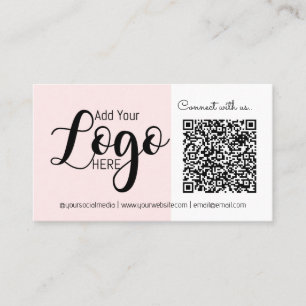 Carte De Visite Connectez-vous avec nous : Pink Social Media QR Co