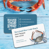Carte De Visite Connectez-vous avec nous | QR Code Crabe bleu Mer