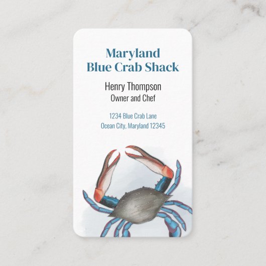 Carte De Visite Connectez-vous avec nous | QR Code Crabe bleu Mer  (Devant)