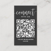 Carte De Visite Connectez-vous avec nous Qr Code gris foncé modern (Devant)
