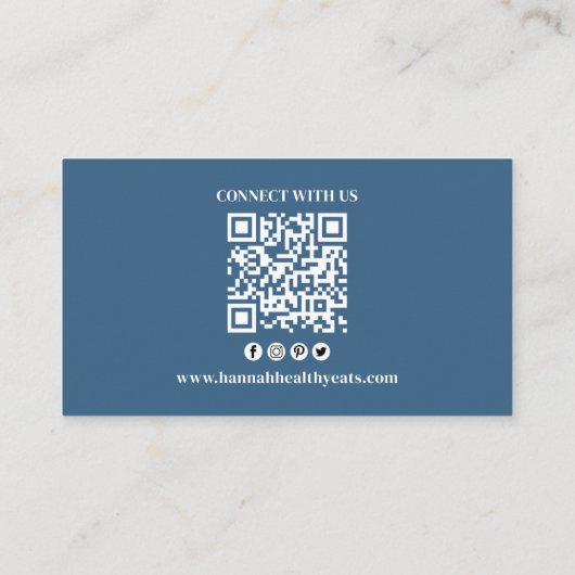 Carte De Visite Connectez-vous avec nous | QR Code Logo simple Pho (Dos)