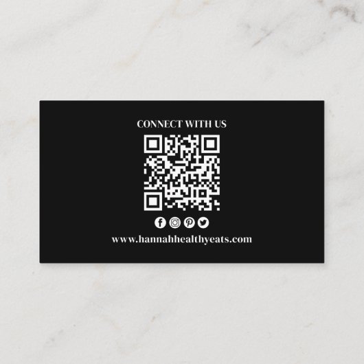 Carte De Visite Connectez-vous avec nous | QR Code Logo simple Pho (Dos)