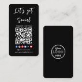 Carte De Visite Connectez-vous avec nous Qr Code Professional Noir (Devant / Derrière)