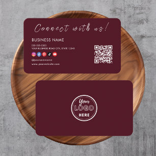 Carte De Visite Connectez-vous avec nous Qr Code Social Media Bour