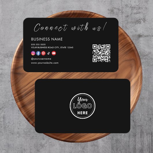 Carte De Visite Connectez-vous avec nous Qr Code Social Media Logo