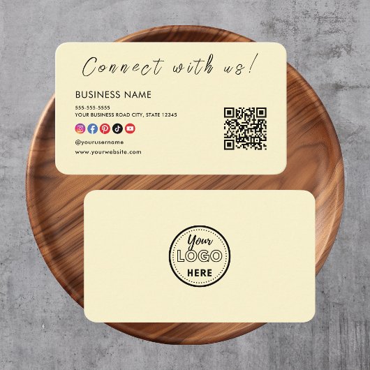 Carte De Visite Connectez-vous avec nous Qr Code Social Media Logo