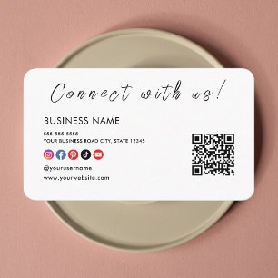 Carte De Visite Connectez-vous avec nous Qr Code Social Media Logo