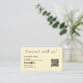 Carte De Visite Connectez-vous avec nous Qr Code Social Media Logo (Debout devant)