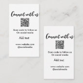Carte De Visite Connectez-vous avec nous scan QR code ajouter e-ma (Devant / Derrière)