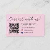 Carte De Visite Connectez-vous avec nous Site Web Code Qr Réseaux  (Devant)