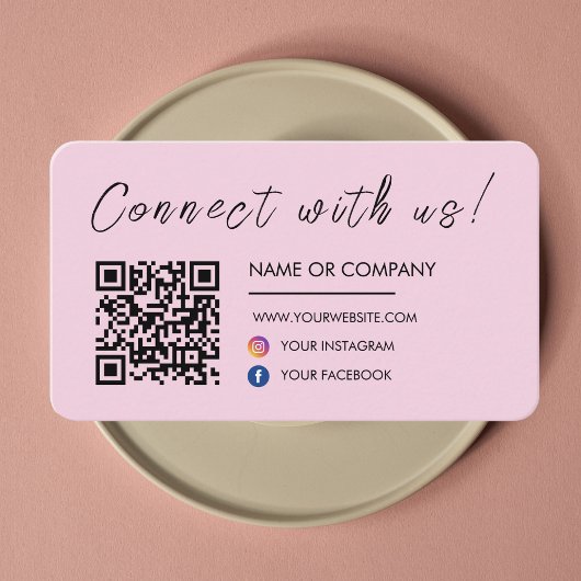 Carte De Visite Connectez-vous avec nous Site Web Code Qr Réseaux 