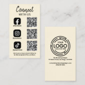 Carte De Visite Connectez-vous avec nous Social Media Code QR (Devant / Derrière)
