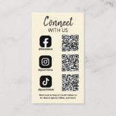 Carte De Visite Connectez-vous avec nous Social Media Code QR (Devant)