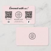 Carte De Visite Connectez-vous avec nous Social Media Double QR Co (Devant / Derrière)