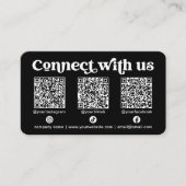 Carte De Visite Connectez-vous avec nous Social Media QR Black Bus (Devant)