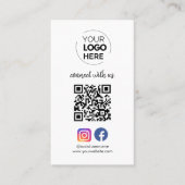 Carte De Visite Connectez-vous avec nous | Social Media QR Code Bl (Devant)