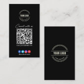 Carte De Visite Connectez-vous avec nous | Social Media QR Code Bl (Devant / Derrière)