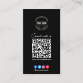 Carte De Visite Connectez-vous avec nous | Social Media QR Code Bl (Devant)