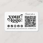 Carte De Visite Connectez-vous avec nous Social Media QR Code Blan (Devant)