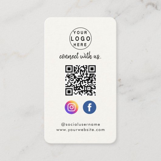 Carte De Visite Connectez-vous avec nous | Social Media QR Code Cr (Devant)