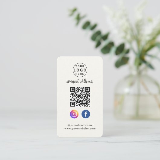 Carte De Visite Connectez-vous avec nous | Social Media QR Code Cr (Debout devant)
