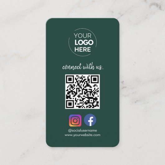 Carte De Visite Connectez-vous avec nous | Social Media QR Code Em (Devant)