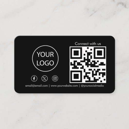 Carte De Visite Connectez-vous avec nous Social Media QR Code Mode (Devant)