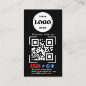 Carte De Visite Connectez-vous avec nous Social Media QR Code noir (Devant)