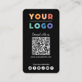 Carte De Visite Connectez-vous avec nous Social Media QR Code noir (Devant)