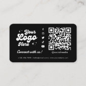 Carte De Visite Connectez-vous avec nous Social Media QR Code noir (Devant)