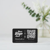 Carte De Visite Connectez-vous avec nous Social Media QR Code noir (Debout devant)